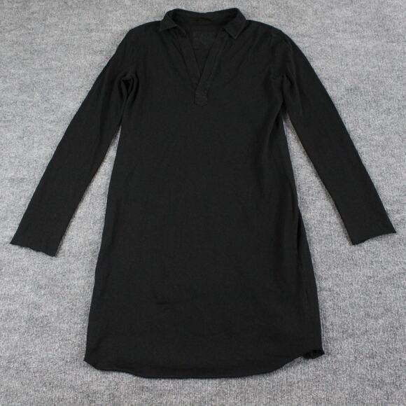 Frank Eileen Dress XS Nicole Henley Polo Long Sleeve Jersey Black Casual Chic - Picture 4 of 12